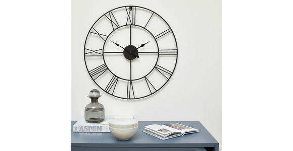 WANDUHR Schwarz 60 cm - Schwarz, Design, Metall (60cm) - Ambia Home