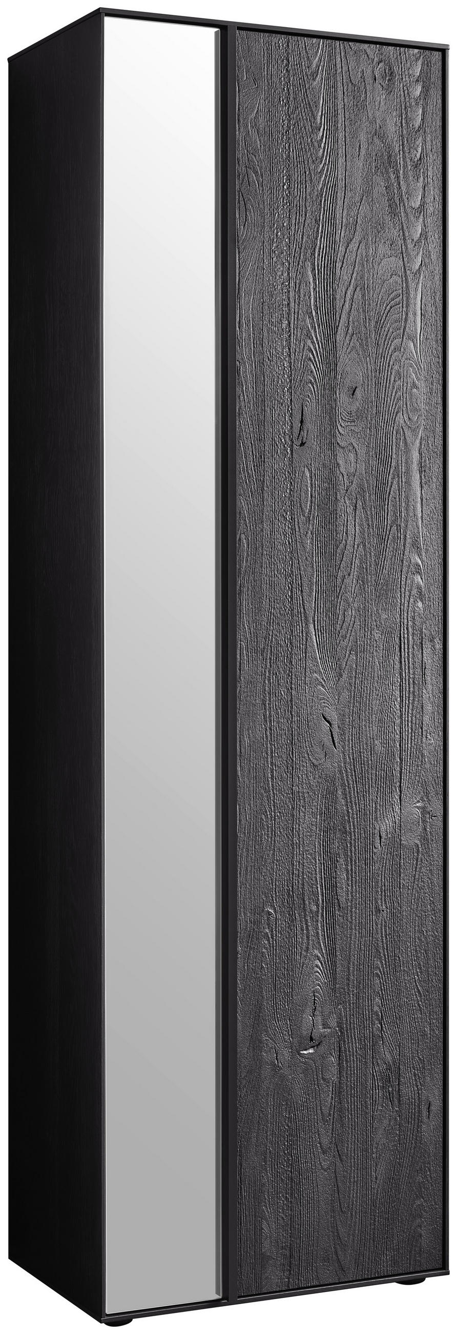 GARDEROBENSCHRANK LENYA GARDEROBEN 60/196/39 cm  - Anthrazit/Schwarz, Design, Glas/Holz (60/196/39cm) - Johann Jakob