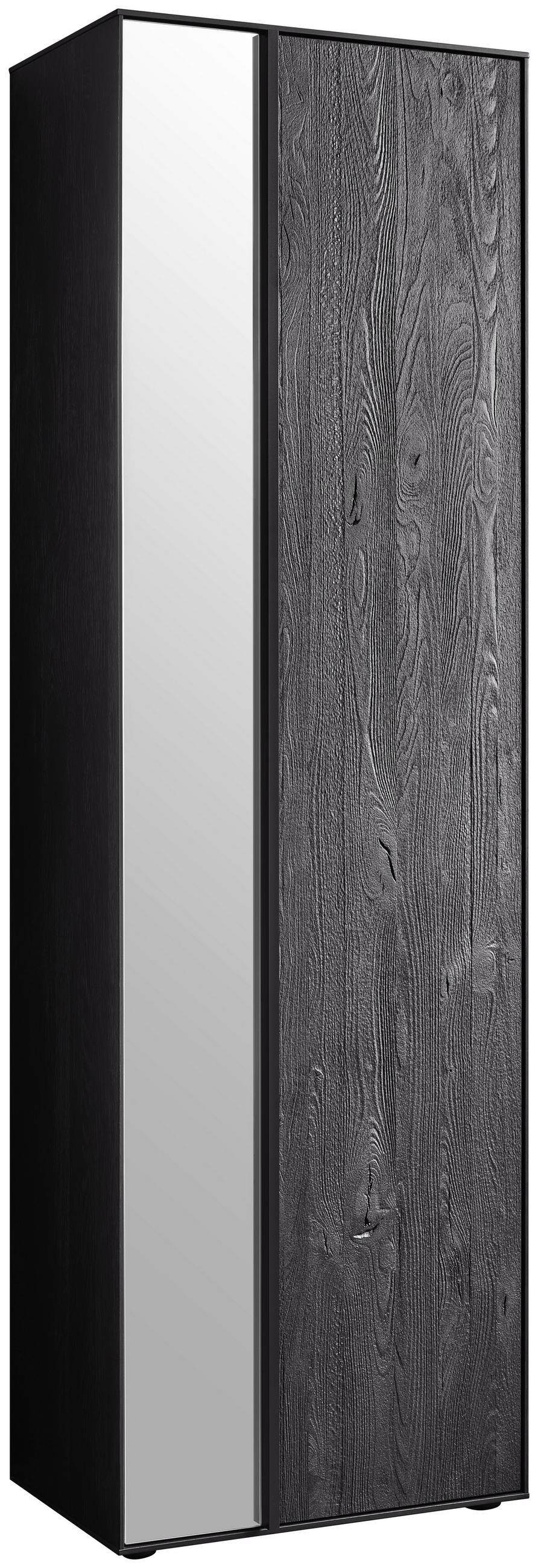 GARDEROBENSCHRANK LENYA GARDEROBEN 60/196/39 cm  - Anthrazit/Schwarz, Design, Glas/Holz (60/196/39cm) - Johann Jakob