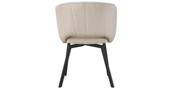 ARMLEHNSTUHL in Eisen Webstoff - Beige/Schwarz, Design, Textil/Metall (57/62,5/81cm) - Carryhome