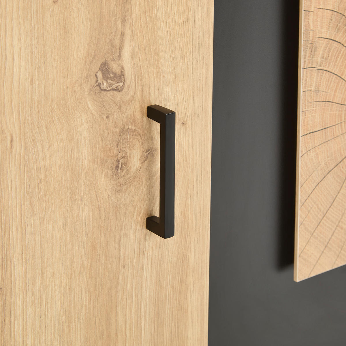 SIDEBOARD  in 160/78/40 cm  - Eichefarben/Schwarz, LIFESTYLE, Holzwerkstoff/Metall (160/78/40cm) - Xora