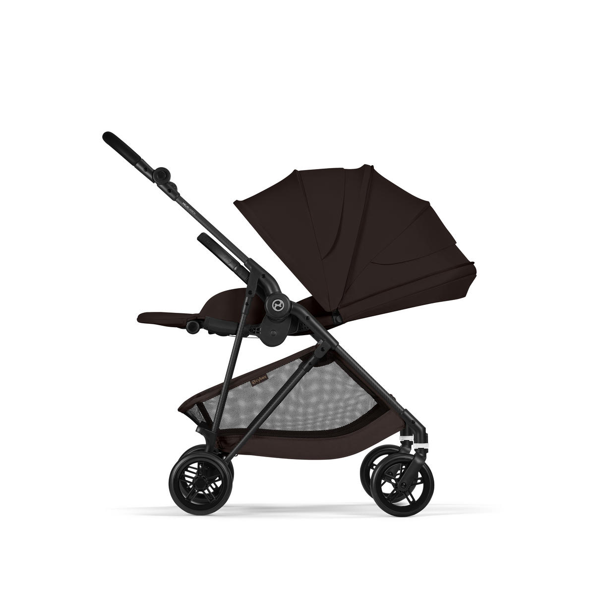 KINDERWAGEN  Melio Carbon  Chocolate Brown  - Schwarz/Braun, Basics, Textil/Metall (82-91/49/96,5 - 107cm) - cybex GOLD