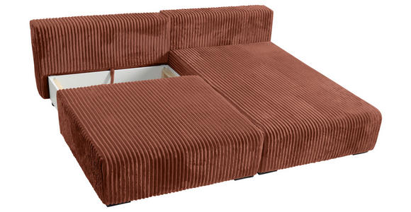 ECKSOFA Bronzefarben Cord - Schwarz/Bronzefarben, MODERN, Holz/Textil (210/145cm) - Carryhome