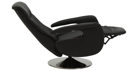 RELAXSESSEL in Leder Anthrazit - Chromfarben/Anthrazit, Design, Leder/Metall (71/99/83cm) - Dieter Knoll