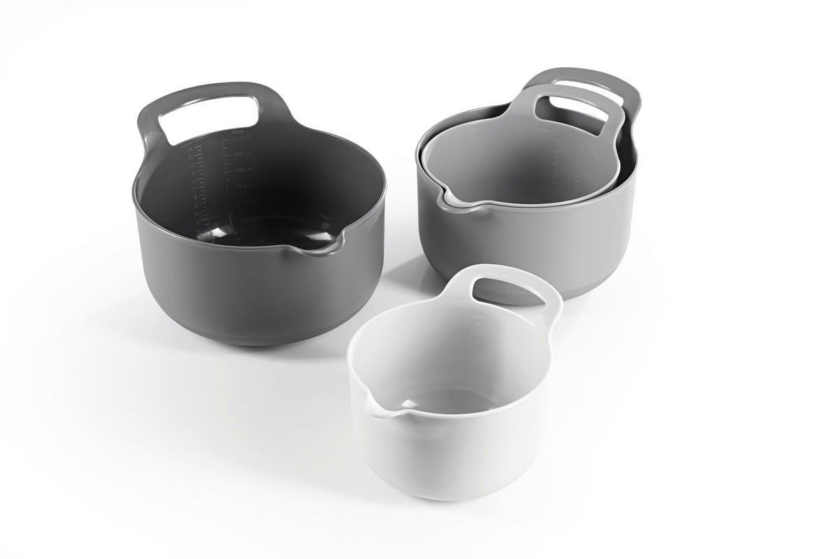 SCHÜSSELSET GOURMETmaxx 4-teilig  - Grau, Basics, Kunststoff (21/15/21cm) - GOURMETMAXX
