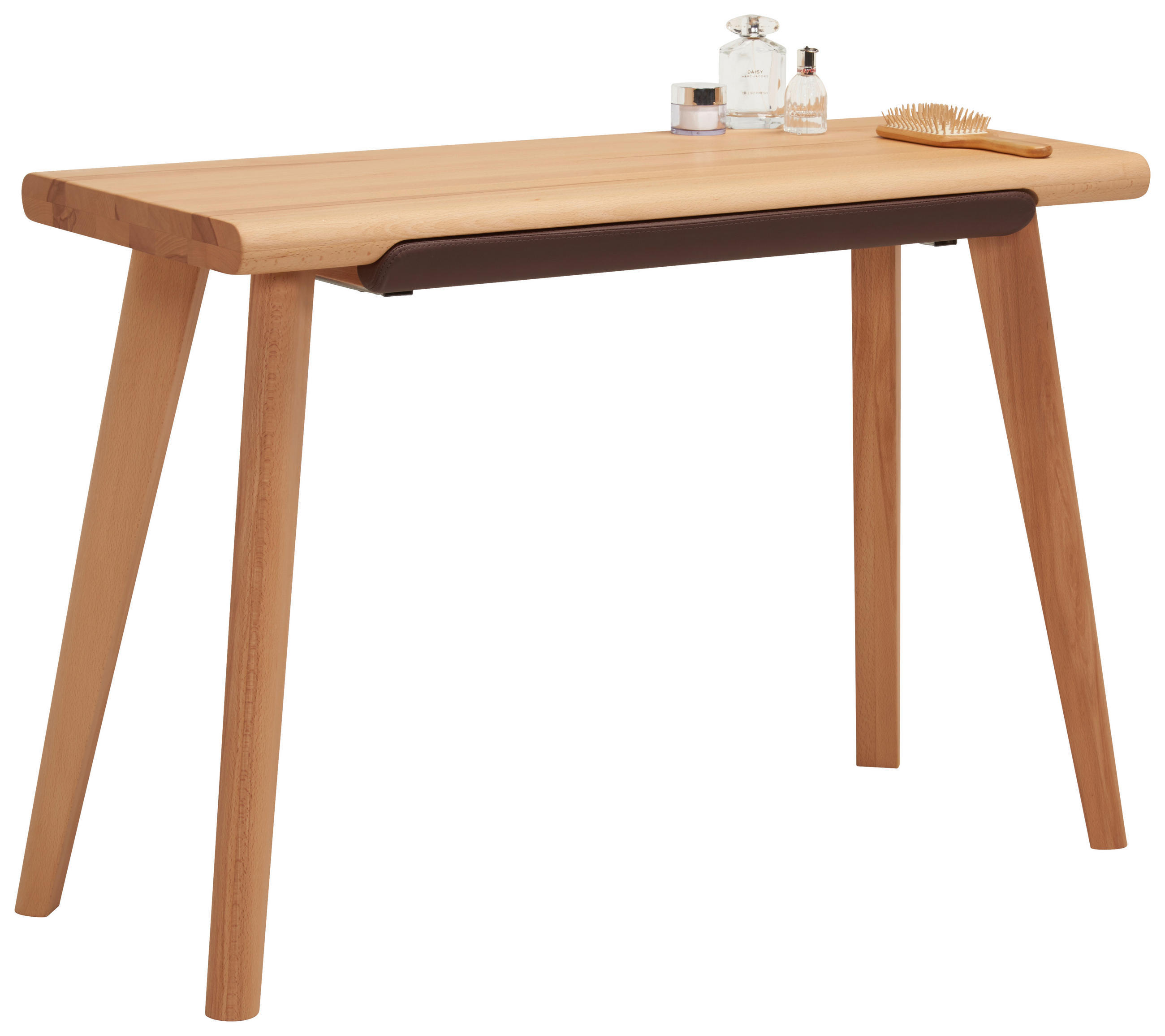 KONSOLENTISCH in Holz, Textil 110/45/75 cm    - Buchefarben/Braun, Natur, Holz/Textil (110/45/75cm) - Linea Natura