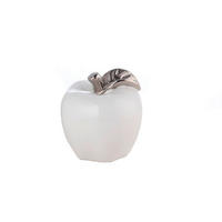 DEKORAČNÉ JABLKO - biela/strieborná, Basics, keramika (8,5/9/8,8cm) - Ambia Home