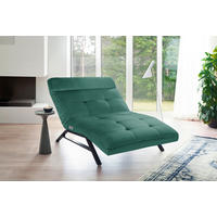 RELAXLIEGE in Cord Grün  - Schwarz/Grün, Design, Textil/Metall (120/54-113/158-198cm) - Pure Home Lifestyle