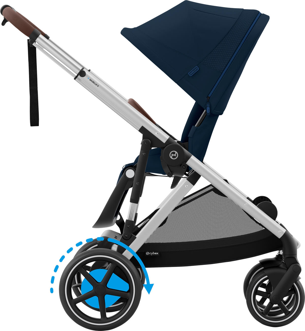 KINDERWAGEN  EGAZELLE S  Ocean Blue  - Silberfarben, Basics, Kunststoff/Metall (94.5/66/100cm) - cybex GOLD