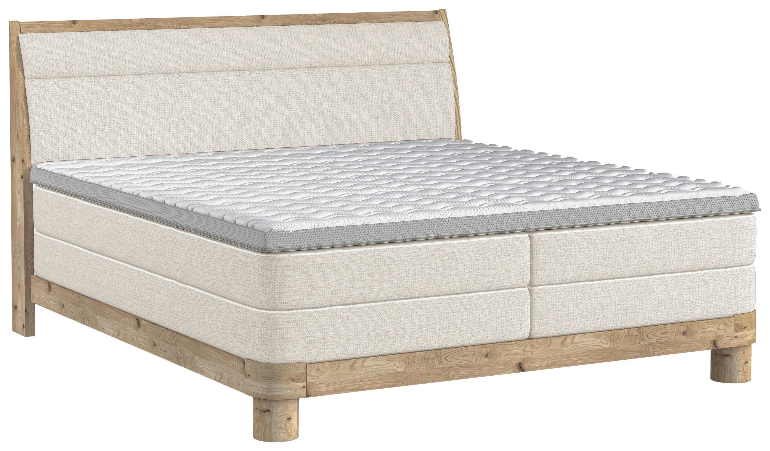 BOXSPRINGBETT 180/200 cm  in Naturfarben  - Eichefarben/Naturfarben, Konventionell, Holz/Textil (180/200cm) - Valnatura