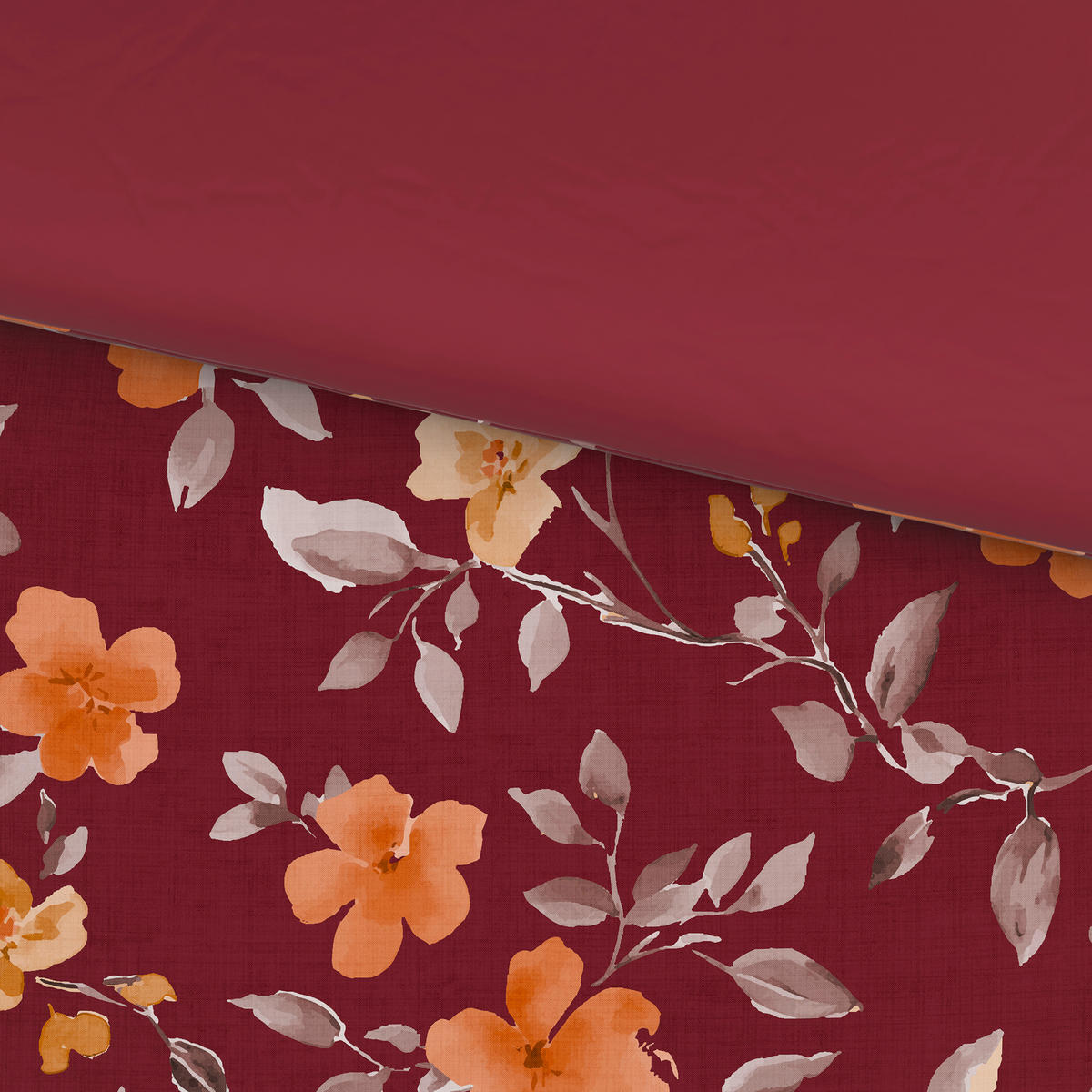 WENDEBETTWÄSCHE Mavie Satin 140/200 cm  - Rot, KONVENTIONELL, Textil (140/200cm) - Novel