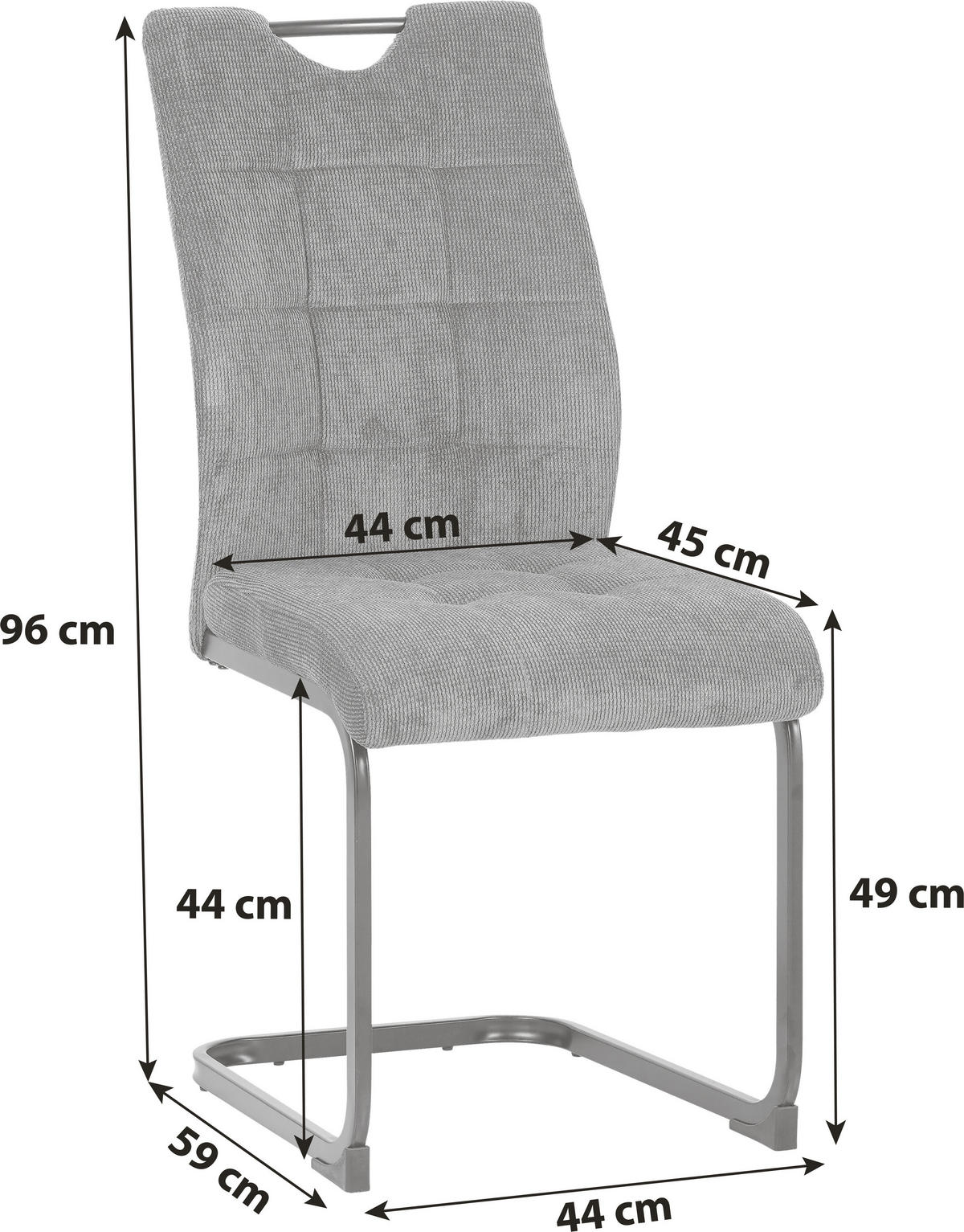 SCHWINGSTUHL  in Eisen Mikrofaser  - Beige/Schwarz, LIFESTYLE, Textil/Metall (44/96/59cm) - MID.YOU