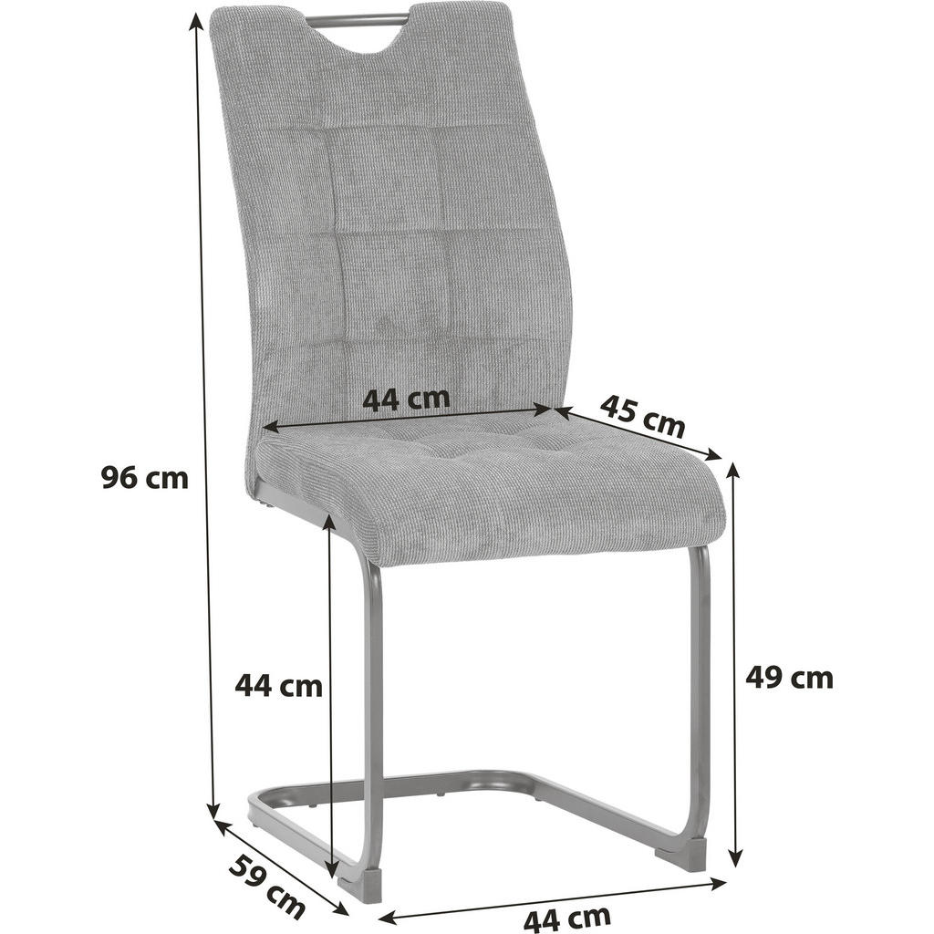 Thumbnail - Mid.you Schwingstuhl, Beige, Metall, Textil, C-Form, 44x96x59 cm, Esszimmer, Stühle, Esszimmerstühle, Schwingstühle