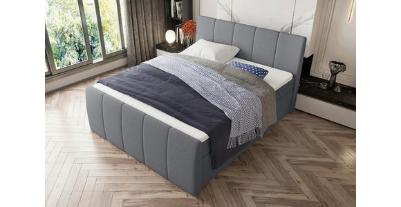 BOXSPRINGBETT 180/200 cm  in Grau  - Schwarz/Grau, KONVENTIONELL, Kunststoff/Textil (180/200cm) - Carryhome