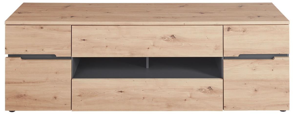LOWBOARD  in 192/62/47 cm  - Schwarz/Graphitfarben, Design, Holzwerkstoff/Kunststoff (192/62/47cm) - Voleo