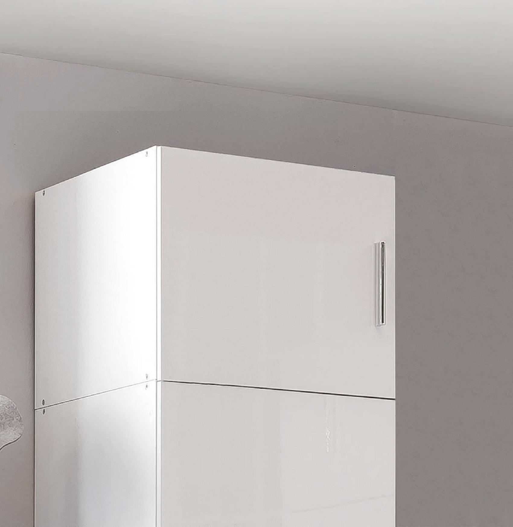 AUFSATZSCHRANK Weiß - Chromfarben/Weiß, KONVENTIONELL, Kunststoff (50/40/54cm) - Xora
