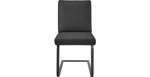 SCHWINGSTUHL in Stahl Mikrofaser - Dunkelgrau/Schwarz, Design, Textil/Metall (46/92/60cm) - Dieter Knoll
