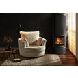 SESSEL Flachgewebe Weiß    - Schwarz/Weiß, KONVENTIONELL, Textil/Metall (115/72/115cm) - Ambia Home