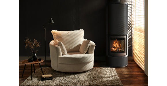 SESSEL Flachgewebe Weiß - Schwarz/Weiß, KONVENTIONELL, Textil/Metall (115/72/115cm) - Ambia Home