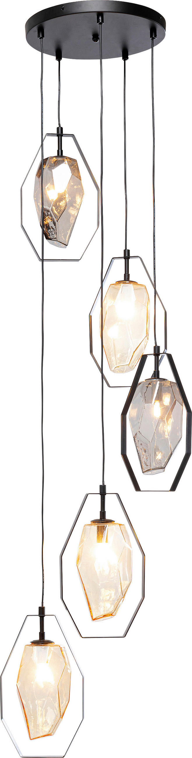 HÄNGELEUCHTE Diamond 42/130/42 cm  - MODERN, Glas/Metall (42/130/42cm) - Kare-Design