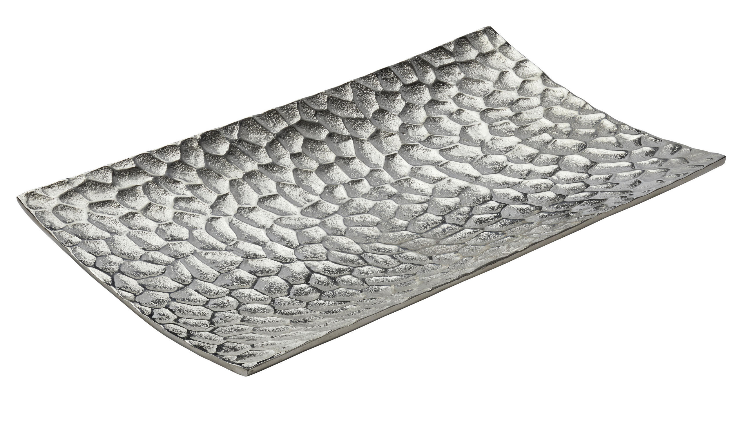 DÍSZTÁL - nikkelszínű, Design, fém (40/22/4cm) - Ambia Home