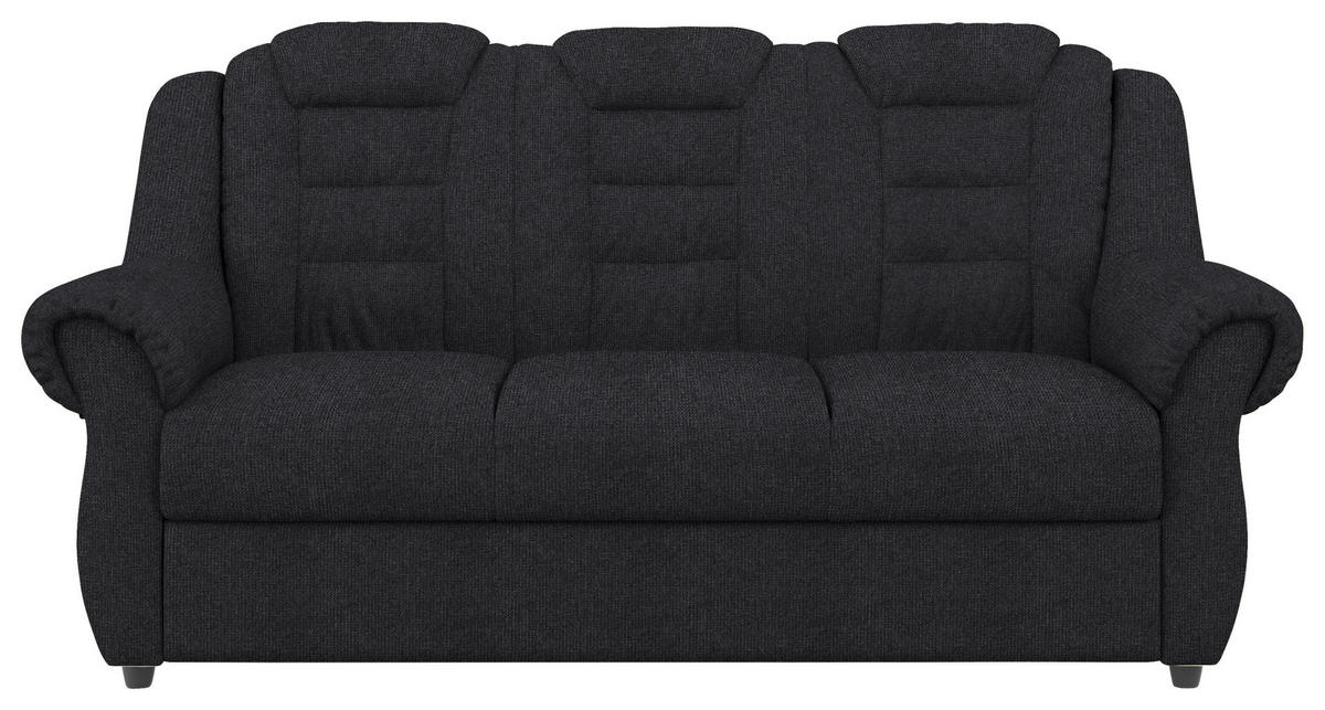 SITZGARNITUR in Chenille Schwarz  - Schwarz, Konventionell, Kunststoff/Textil - Livetastic