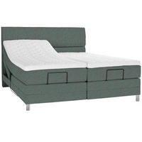 BOXSPRINGBETT 200/200 cm  in Grün  - Chromfarben/Grün, Konventionell, Kunststoff/Textil (200/200cm) - Voleo
