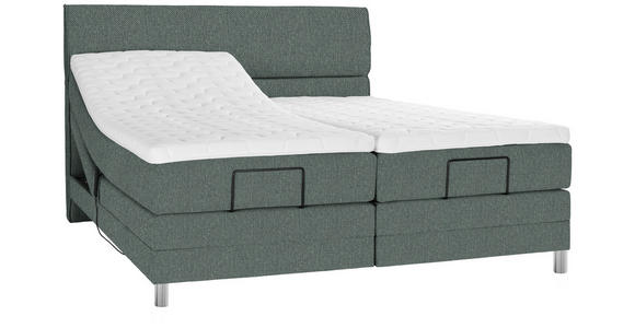 BOXSPRINGBETT 180/200 cm in Grün - Chromfarben/Grün, KONVENTIONELL, Kunststoff/Textil (180/200cm) - Voleo