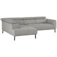 ECKSOFA in Webstoff Beige  205/280 cm  - Beige/Schwarz, Design, Textil/Metall (205/280cm) - Xora