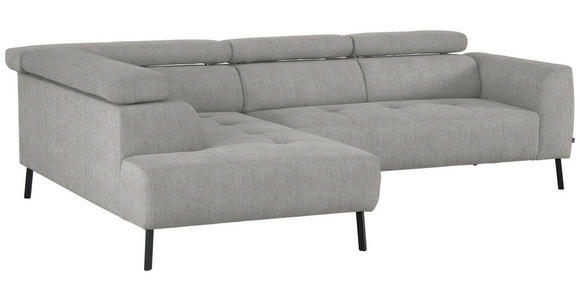 ECKSOFA in Webstoff Beige 205/280 cm - Beige/Schwarz, Design, Textil/Metall (205/280cm) - Xora