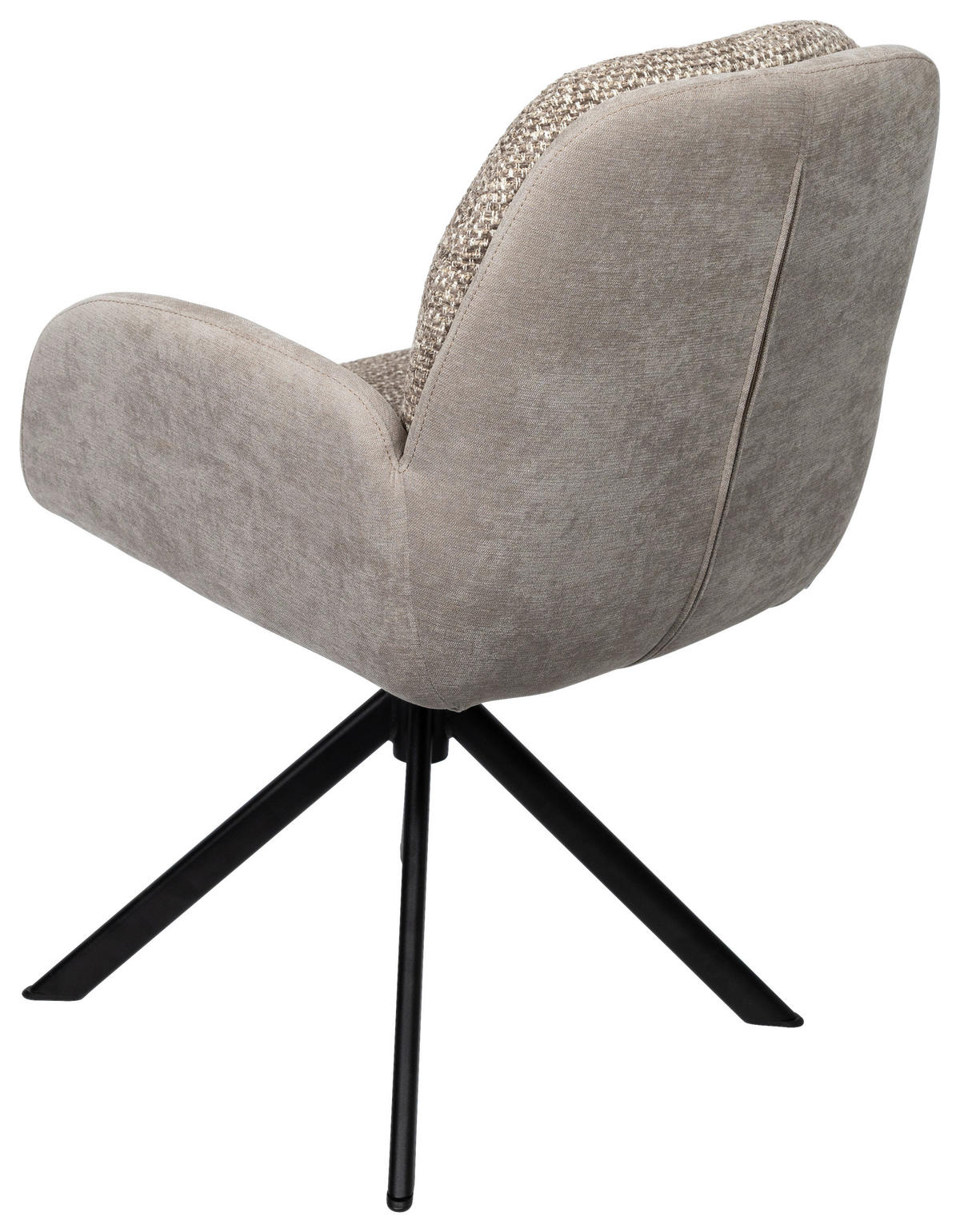 ARMLEHNSTUHL  in Eisen Webstoff  - Greige/Schwarz, Design, Textil/Metall (59/90/64cm) - Linea Natura