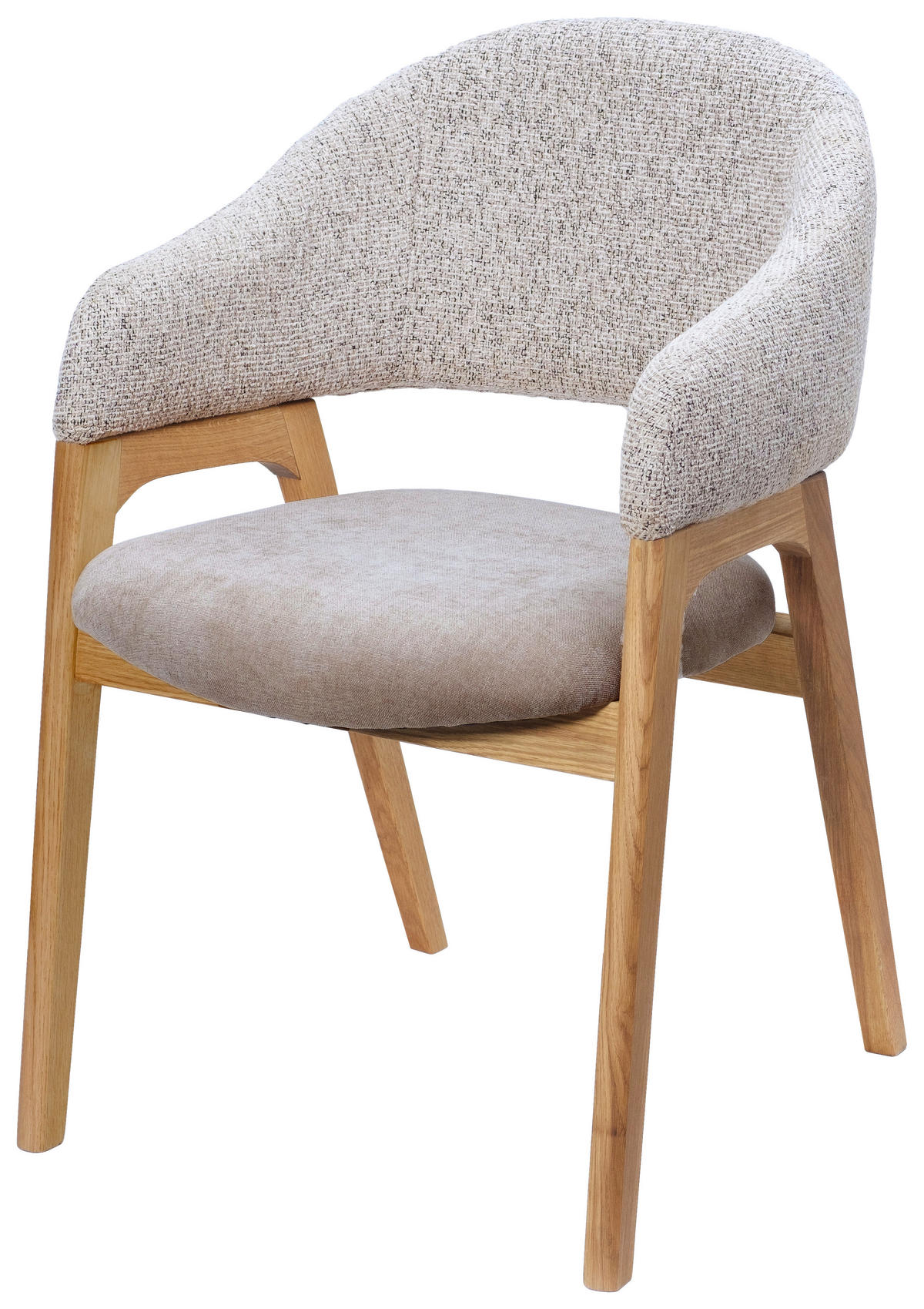ARMLEHNSTUHL in Holz, Textil Taupe  - Taupe/Eichefarben, KONVENTIONELL, Holz/Textil (56,5/82,5/59,5cm) - Linea Natura
