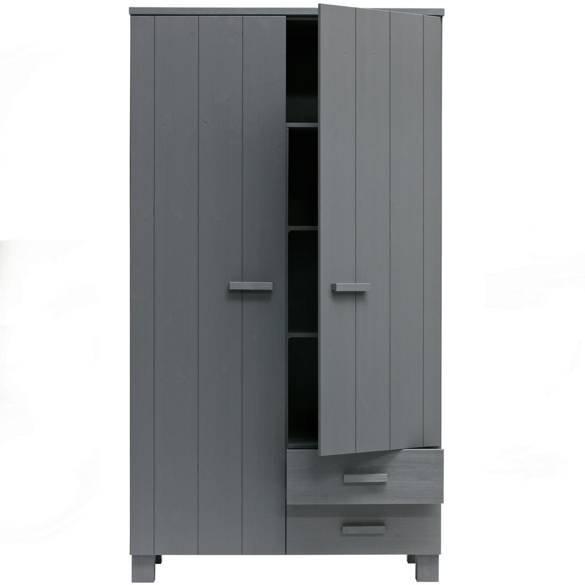 GARDEROBENSCHRANK Dennis  in 111/202/55 cm  - Dunkelgrau, Design, Holz/Holzwerkstoff (111/202/55cm) - Livetastic