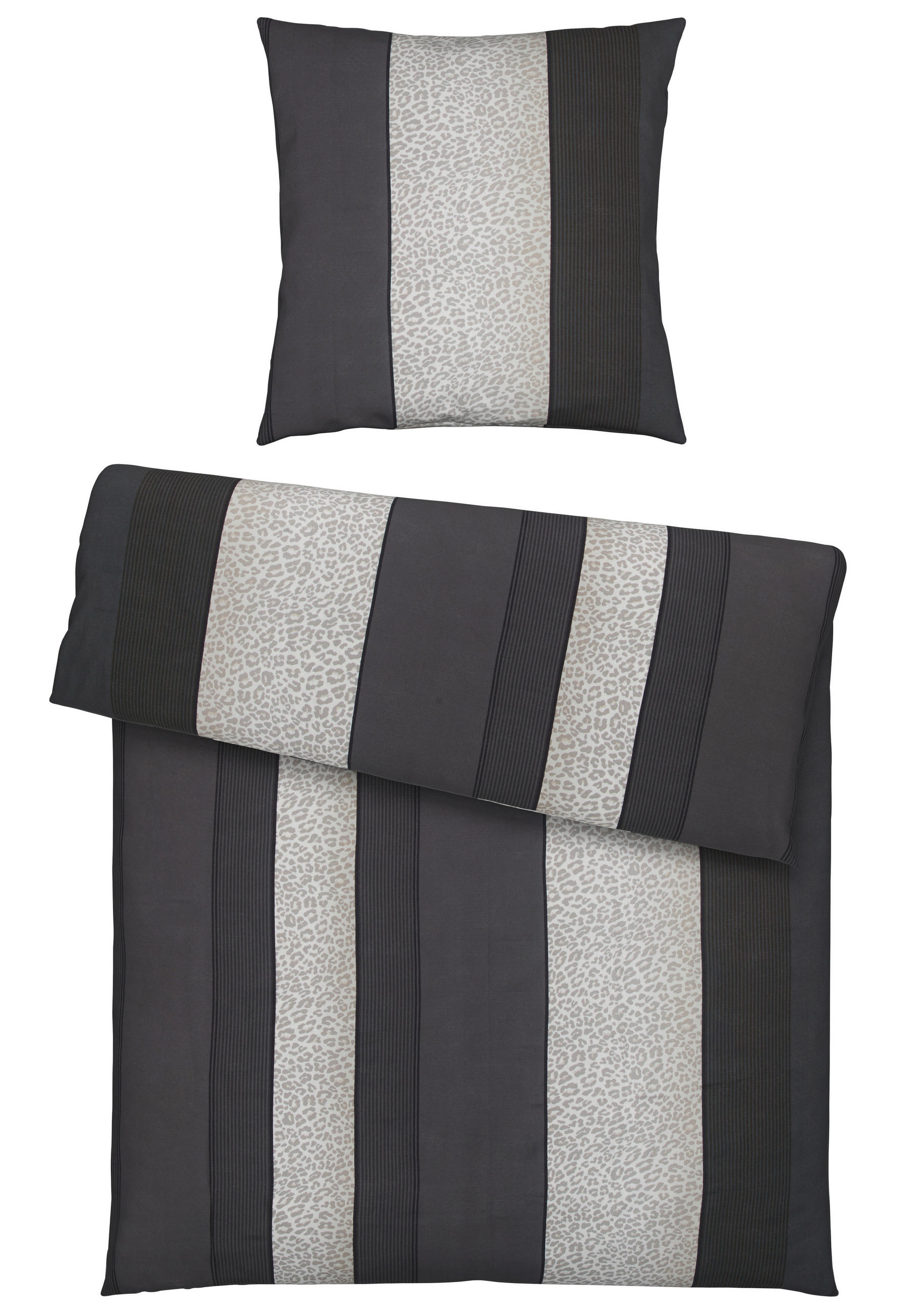 BETTWÄSCHE 2-teilig Satin 135/200 cm  - Anthrazit, Textil (135/200cm) - Dieter Knoll