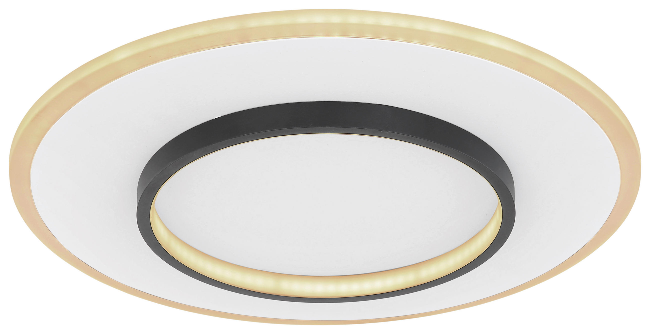 LED-DECKENLEUCHTE Lima 46,8/6 cm   - Opal/Schwarz, Basics, Kunststoff/Metall (46,8/6cm) - Globo