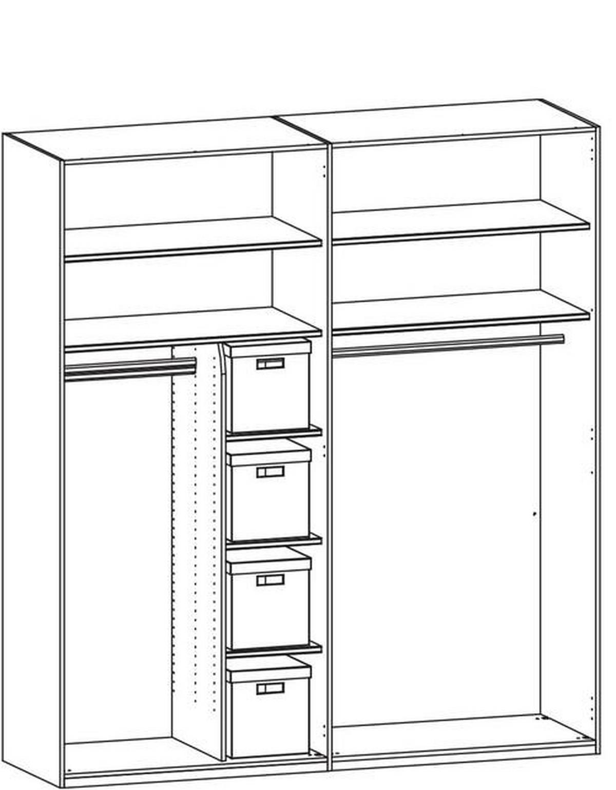 DREHTÜRENSCHRANK 201/223/60 cm 4-türig Weiß  - Chromfarben/Weiß, Design, Holzwerkstoff/Metall (201/223/60cm) - home24