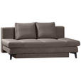 SCHLAFSOFA Cord Taupe  inkl. Bettkasten, Schlaffunktion, Armteilverstellung  - Taupe/Schwarz, Design, Textil/Metall (200/85/90cm) - Novel
