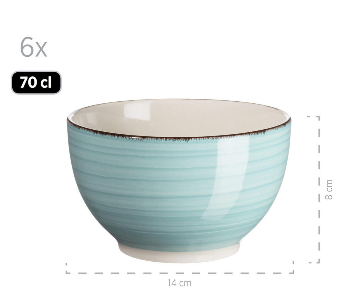 KOMBISERVICE Blau 30-teilig Lumaca  - Blau, Basics, Keramik (60/32/32cm) - Mäser