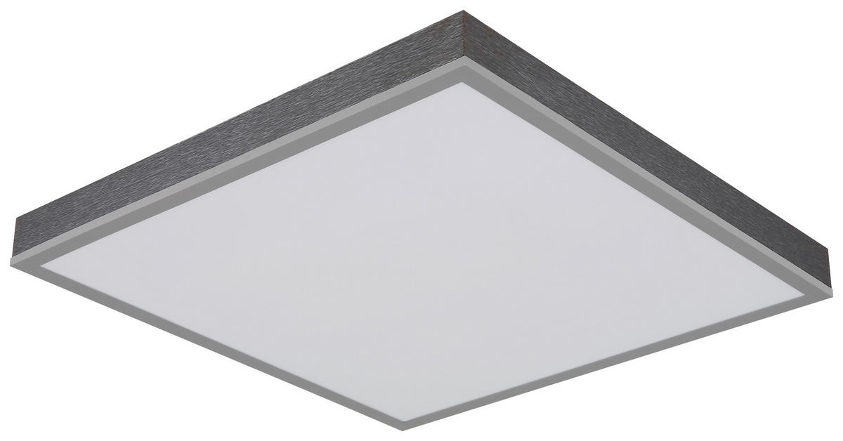 DECKENLEUCHTE 24 W     - Opal/Grau, MODERN, Holz/Kunststoff (45/6,5/45cm) - Novel