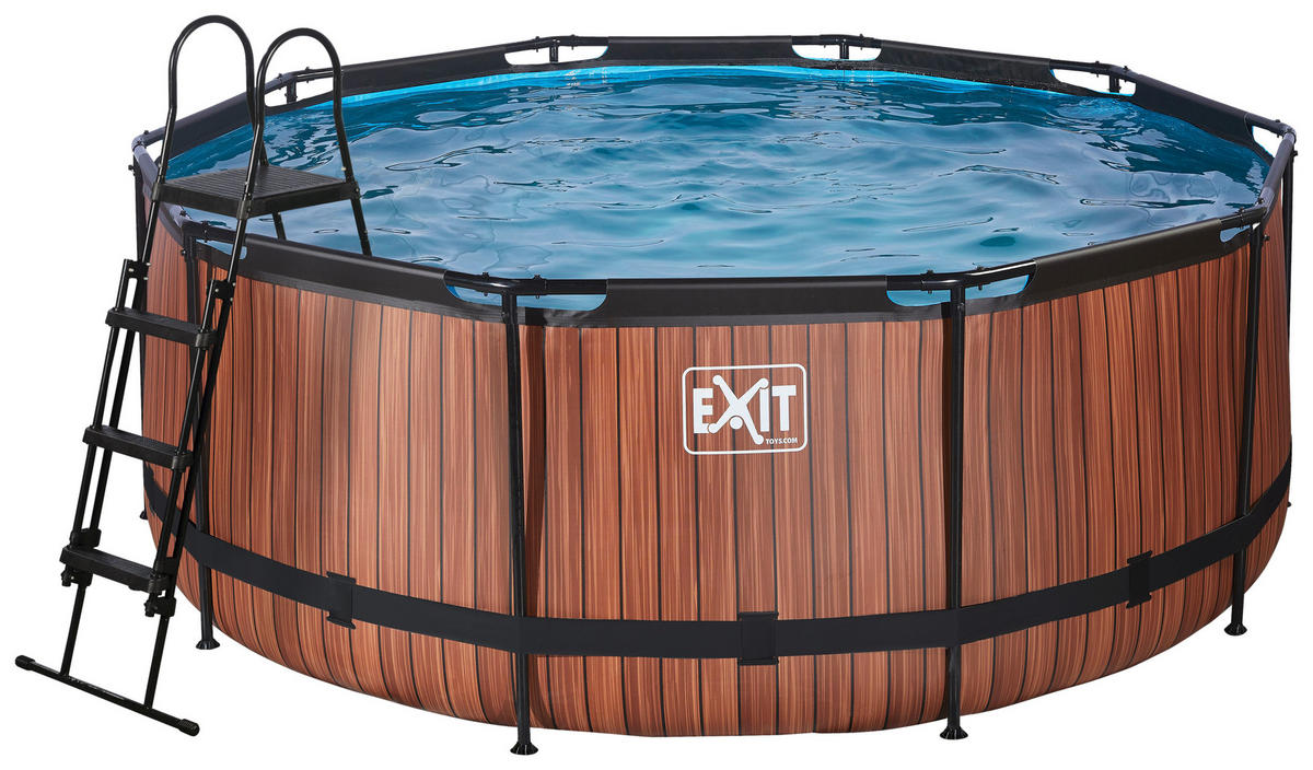 EXIT POOL WOOD 360X122 Wood 360/122 cm  - Braun, KONVENTIONELL, Metall (360/122cm) - EXIT Toys