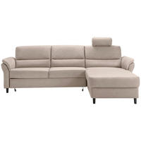 ECKSOFA  in Lederlook Beige  - Beige/Schwarz, MODERN, Holz/Textil (279/176cm) - Livetastic