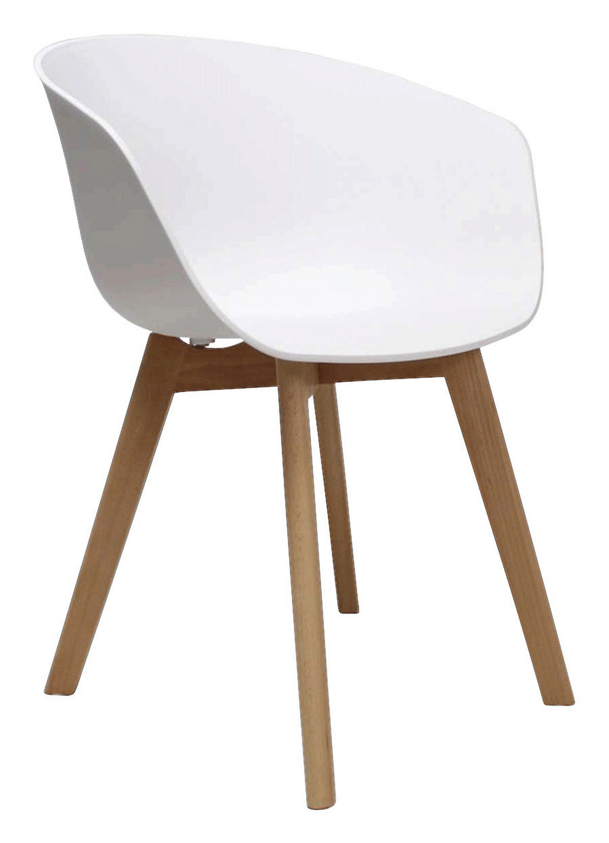 SADA ŽIDLÍ S PODRUČKAMI 4 kusy - bílá/přírodní barvy, Moderní, dřevo/plast (60/78,5/44cm) - MID.YOU