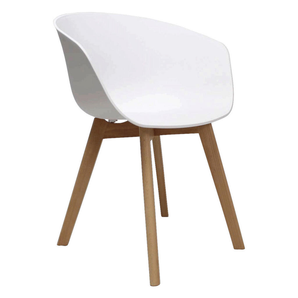 Thumbnail - Mid.you Armlehnstuhl-Set, Weiß, Holz, Kunststoff, Buche, massiv, Uni, konisch, 60x78.5x44 cm, Esszimmer, Stühle, Esszimm...