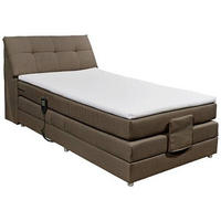 BOXSPRINGBETT 120/200 cm  in Dunkelbraun  - Dunkelbraun/Silberfarben, Design, Kunststoff/Textil (120/200cm) - Esposa