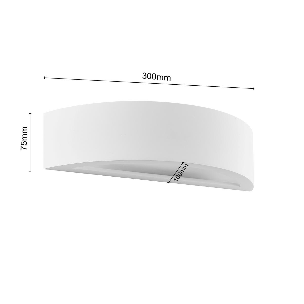 WANDLEUCHTE Alessia 30/10/7,5 cm  - Weiß, Basics, Stein (30/10/7,5cm) - Novel