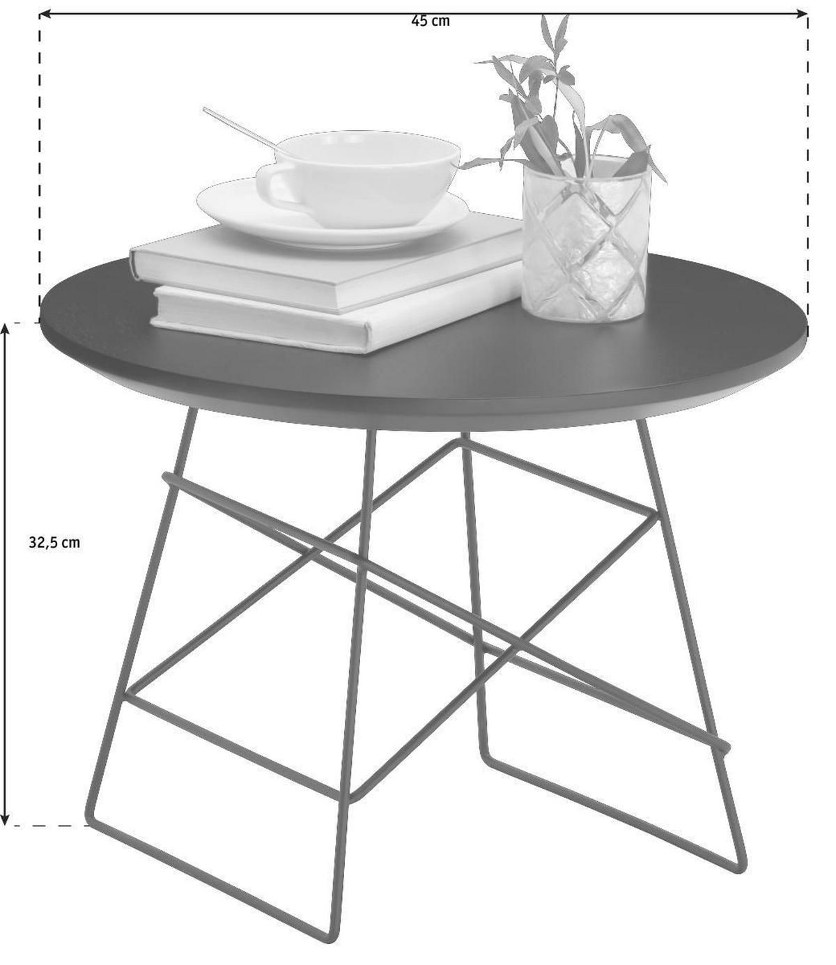 COUCHTISCH 45/45/32,5 cm rund Schwarz  - Schwarz, Design, Holz/Metall (45/45/32,5cm) - Innovation