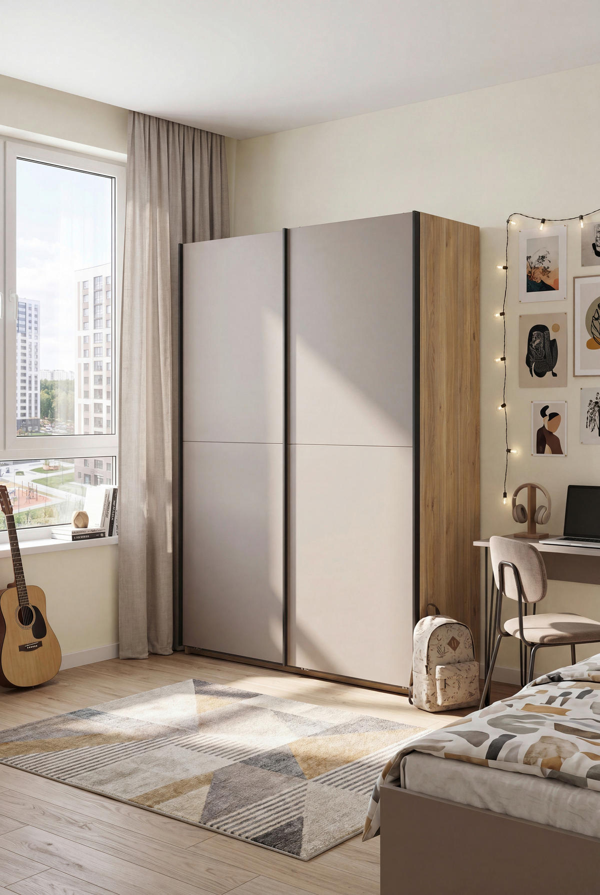 JUGENDZIMMER - Kaschmir/Eichefarben, Basics, Holzwerkstoff (90/200cm) - Milino