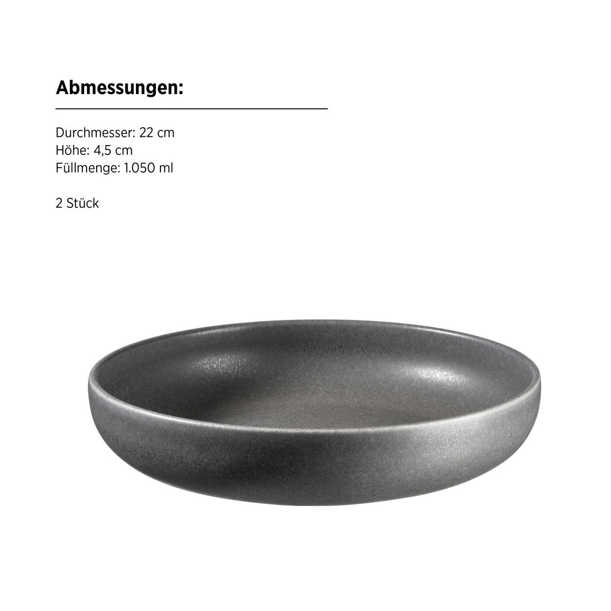 KOMBISERVICE Unico 8-teilig  - Anthrazit, Trend, Keramik - Mäser