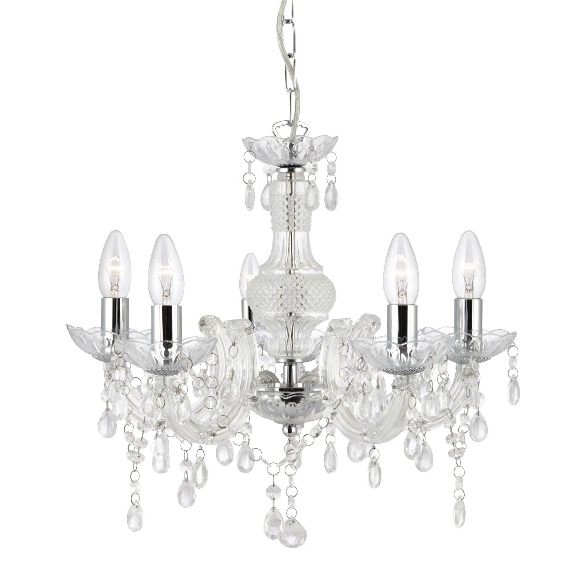 HÄNGLAMPA I KRISTALL Marie Therese 48/120 cm  - kromfärg, Klassisk, metall/glas (48/120cm)