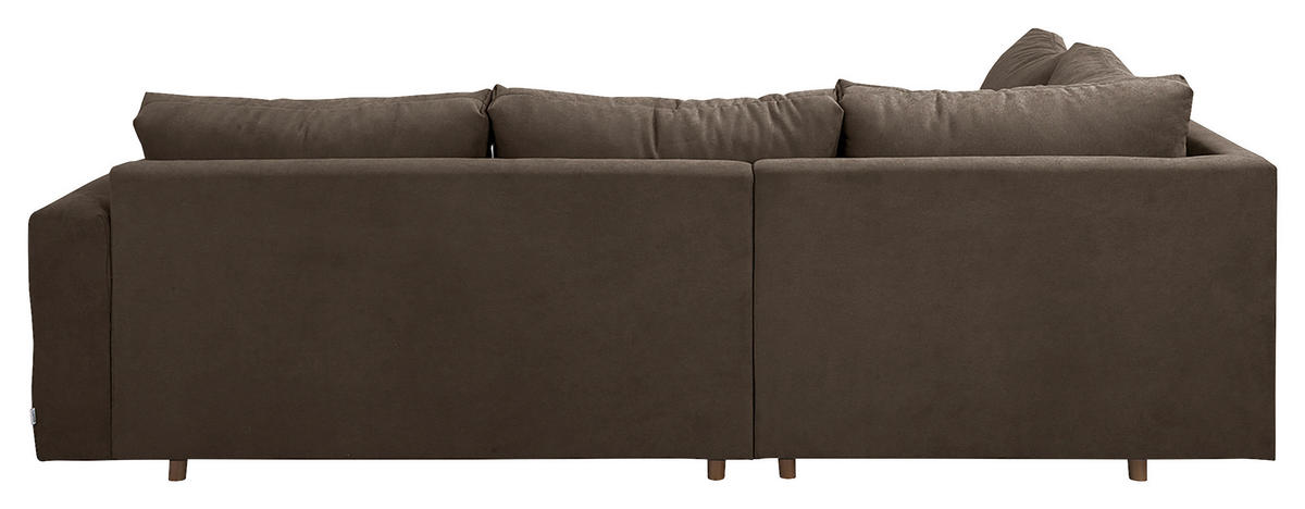 ECKSOFA inkl. Hocker Ariella Braun Mikrofaser  - Naturfarben/Braun, Design, Holz/Textil (161/231cm) - Livetastic